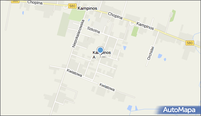 Kampinos A, Ogrodowa, mapa Kampinos A