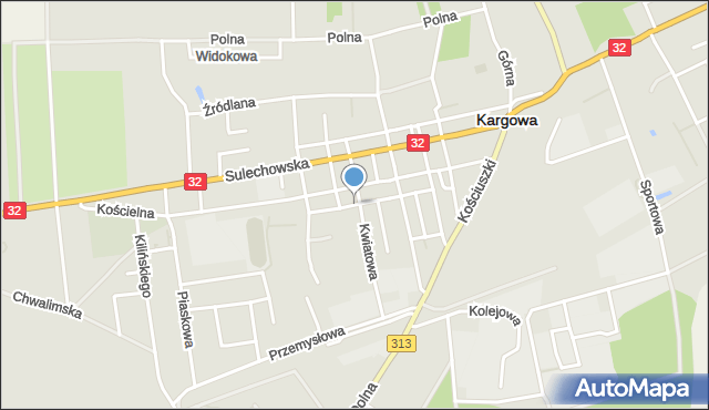 Kargowa, Ogrodowa, mapa Kargowa