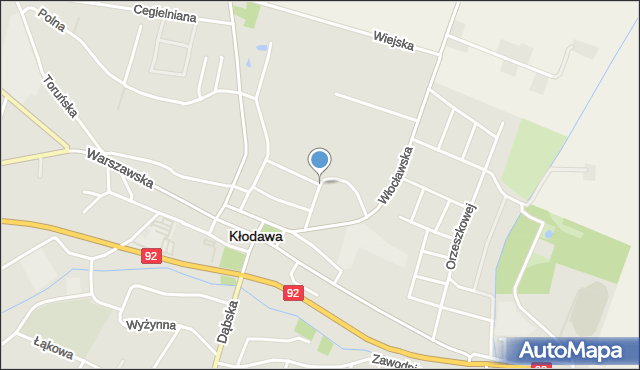 Kłodawa powiat kolski, Ogrodowa, mapa Kłodawa powiat kolski