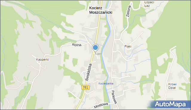 Kocierz Moszczanicki, Ogrodowa, mapa Kocierz Moszczanicki
