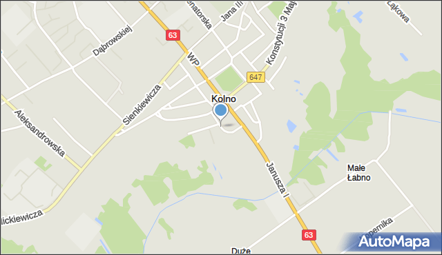 Kolno, Ogrodowa, mapa Kolno