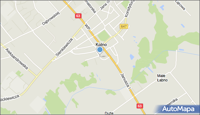 Kolno, Ogrodowa, mapa Kolno