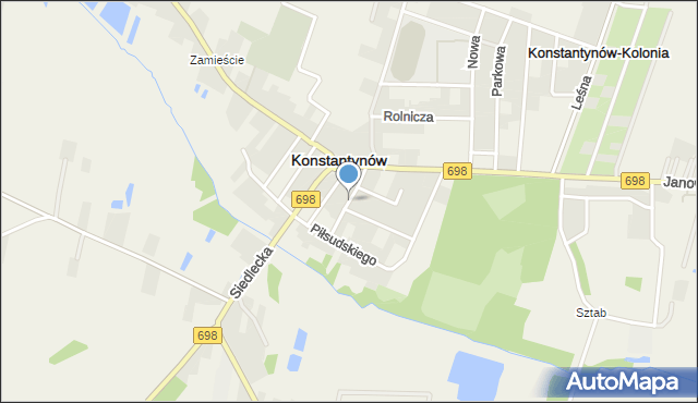 Konstantynów powiat bialski, Ogrodowa, mapa Konstantynów powiat bialski