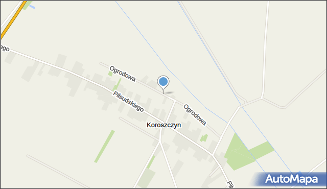 Koroszczyn, Ogrodowa, mapa Koroszczyn