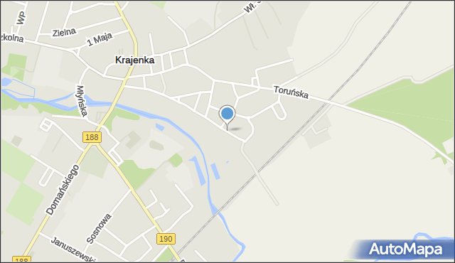 Krajenka, Ogrodowa, mapa Krajenka