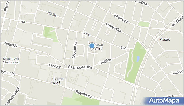 Kraków, Ogrodniczek, mapa Krakowa