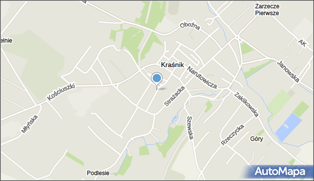 Kraśnik, Ogrodowa, mapa Kraśnik
