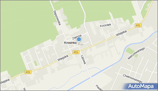 Krosinko gmina Mosina, Ogrodowa, mapa Krosinko gmina Mosina