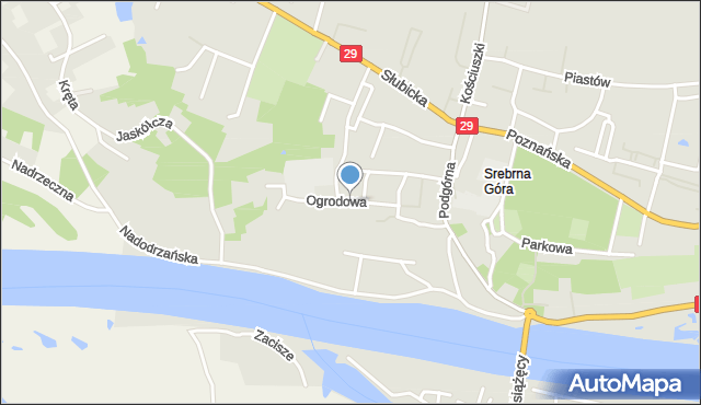 Krosno Odrzańskie, Ogrodowa, mapa Krosno Odrzańskie