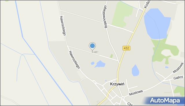 Krzywiń, Ogrodowa, mapa Krzywiń