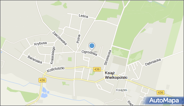 Książ Wielkopolski, Ogrodowa, mapa Książ Wielkopolski