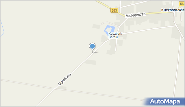 Kuczbork-Wieś, Ogrodowa, mapa Kuczbork-Wieś