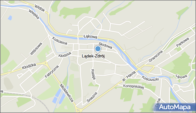 Lądek-Zdrój, Ogrodowa, mapa Lądek-Zdrój