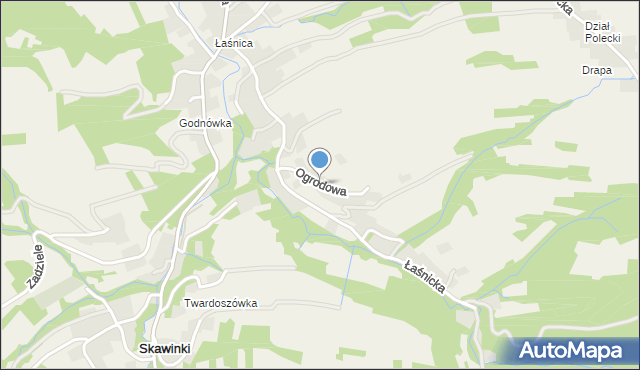 Lanckorona, Ogrodowa, mapa Lanckorona