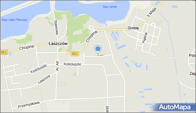 Łaszczów, Ogrodowa, mapa Łaszczów