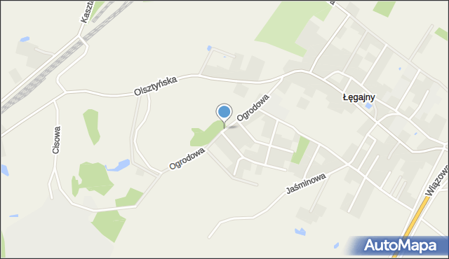 Łęgajny, Ogrodowa, mapa Łęgajny