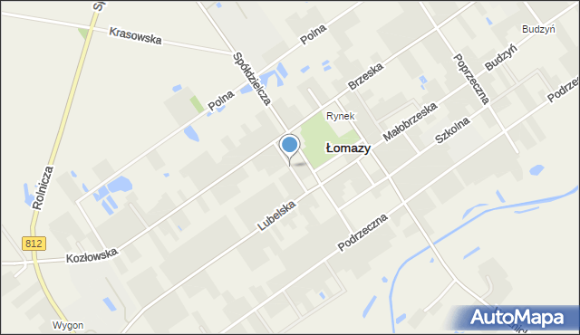 Łomazy, Ogrodowa, mapa Łomazy