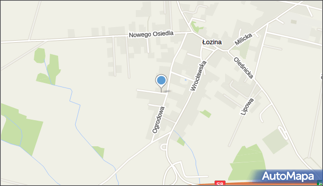 Łozina, Ogrodowa, mapa Łozina
