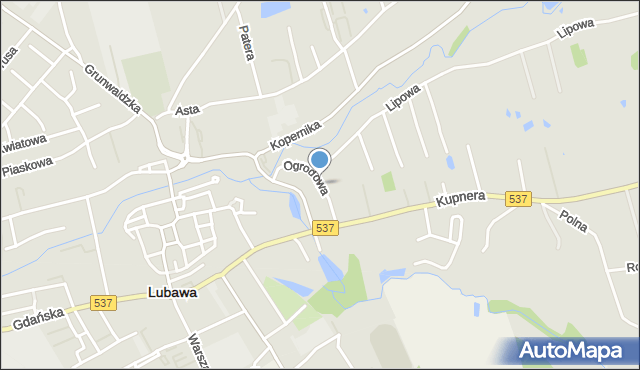 Lubawa, Ogrodowa, mapa Lubawa