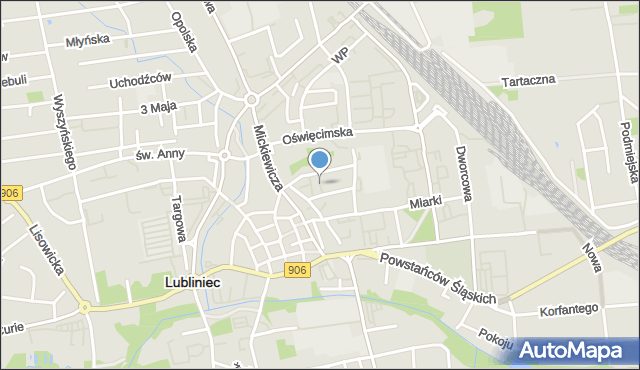 Lubliniec, Ogrodowa, mapa Lubliniec