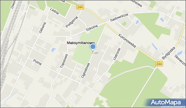 Maksymilianowo gmina Osielsko, Ogrodowa, mapa Maksymilianowo gmina Osielsko