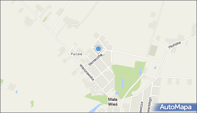 Mała Wieś powiat płocki, Ogrodowa, mapa Mała Wieś powiat płocki