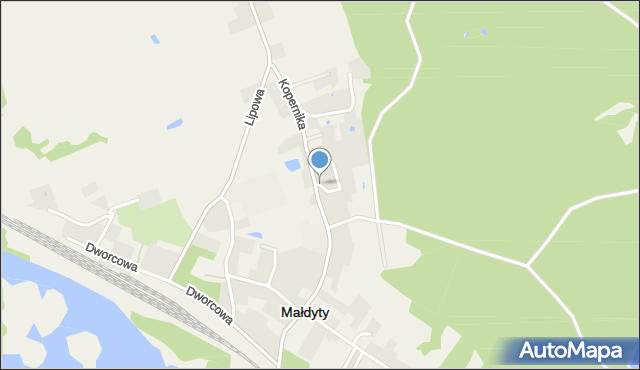 Małdyty, Ogrodowa, mapa Małdyty