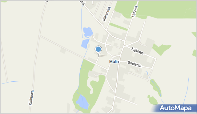 Malin, Ogrodowa, mapa Malin