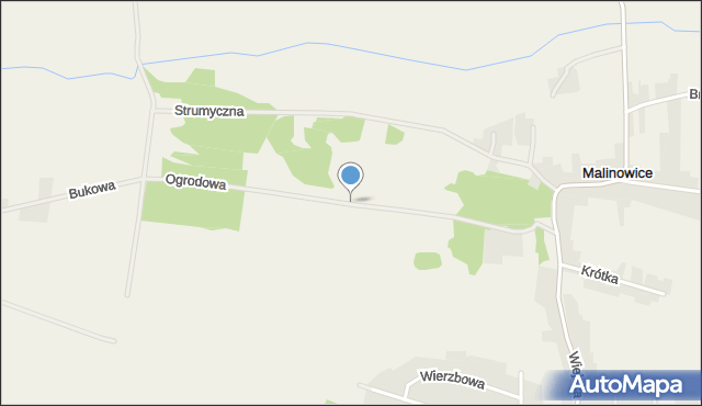 Malinowice, Ogrodowa, mapa Malinowice