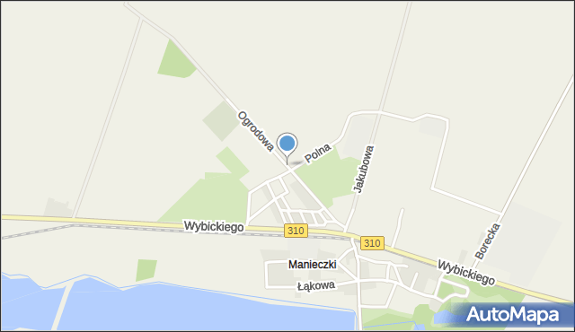 Manieczki, Ogrodowa, mapa Manieczki