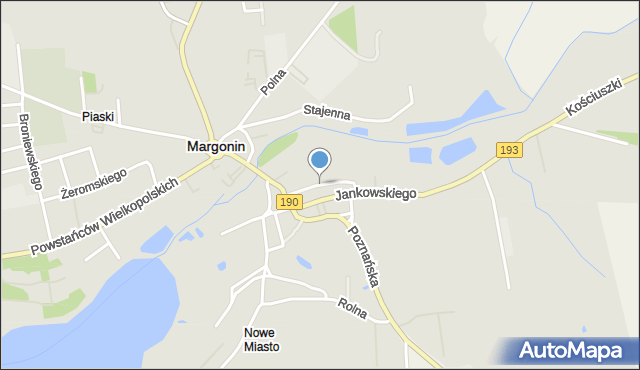 Margonin, Ogrodowa, mapa Margonin