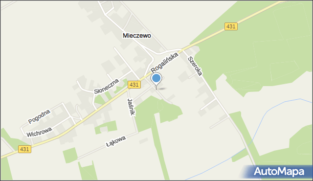 Mieczewo, Ogrodowa, mapa Mieczewo