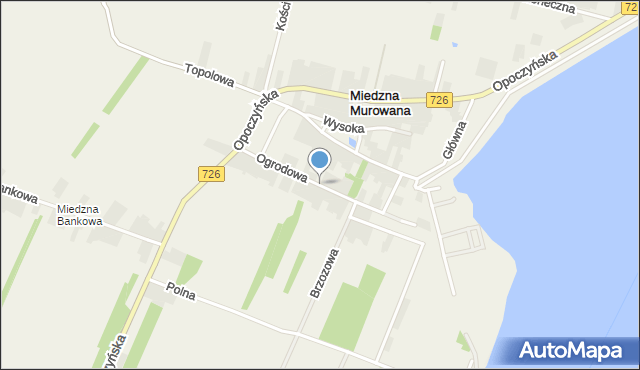 Miedzna Murowana, Ogrodowa, mapa Miedzna Murowana