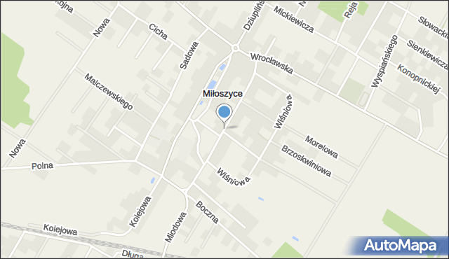 Miłoszyce, Ogrodowa, mapa Miłoszyce