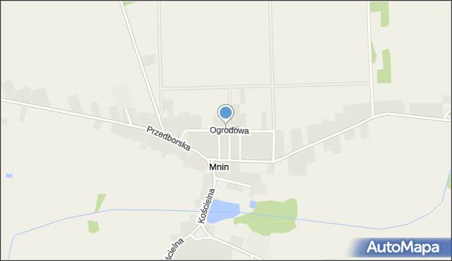 Mnin, Ogrodowa, mapa Mnin