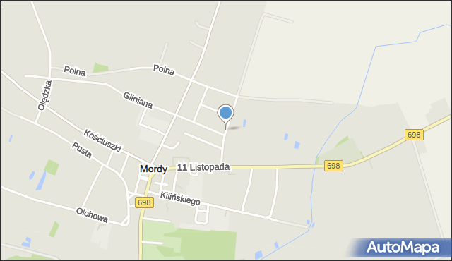 Mordy, Ogrodowa, mapa Mordy