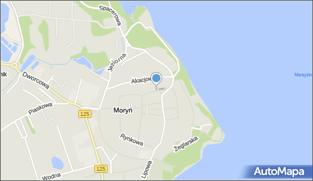 Moryń, Ogrodowa, mapa Moryń