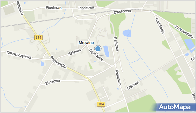 Mrowino, Ogrodowa, mapa Mrowino