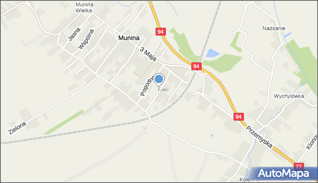 Munina, Ogrodowa, mapa Munina
