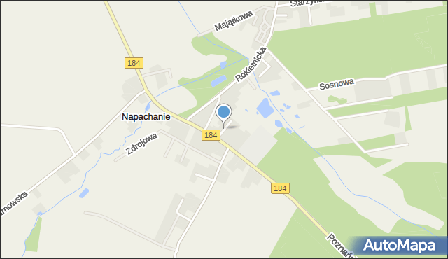 Napachanie, Ogrodowa, mapa Napachanie