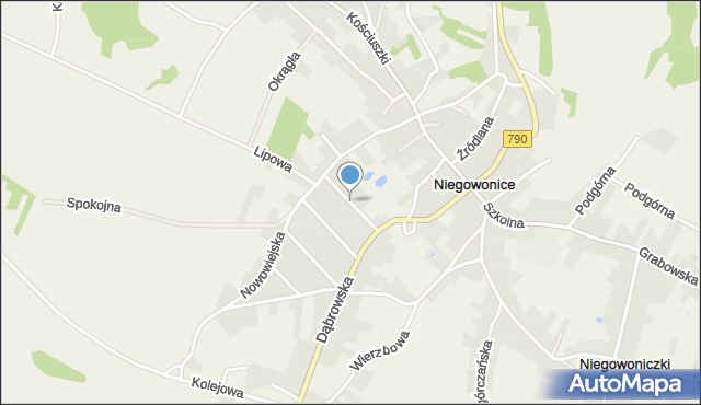 Niegowonice, Ogrodowa, mapa Niegowonice