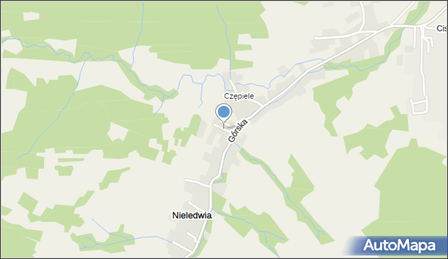 Nieledwia, Ogrodowa, mapa Nieledwia