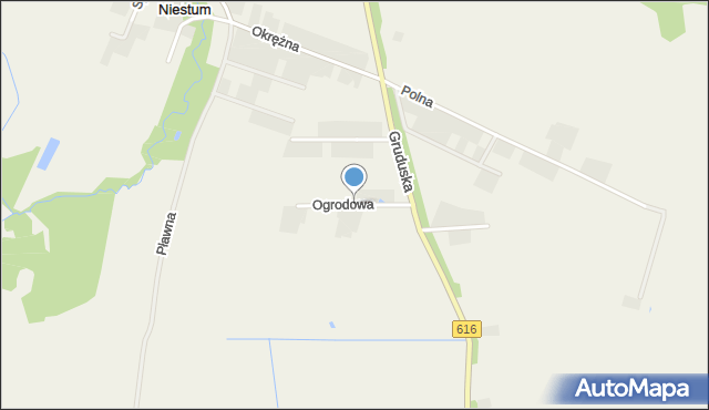 Niestum, Ogrodowa, mapa Niestum