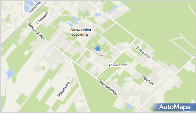 Niewodnica Kościelna, Ogrodowa, mapa Niewodnica Kościelna