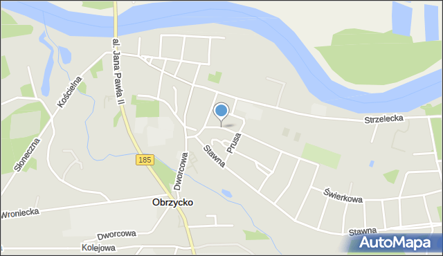 Obrzycko, Ogrodowa, mapa Obrzycko