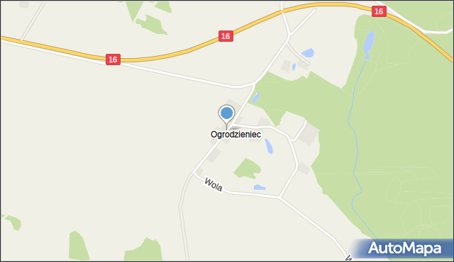 Ogrodzieniec gmina Kisielice, Ogrodzieniec, mapa Ogrodzieniec gmina Kisielice