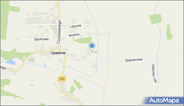 Opalenie, Ogrodowa, mapa Opalenie