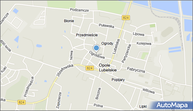 Opole Lubelskie, Ogrodowa, mapa Opole Lubelskie