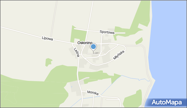 Osłonino, Ogrodowa, mapa Osłonino