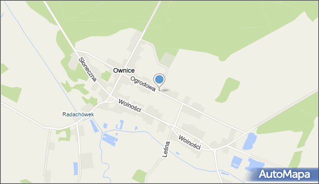 Ownice, Ogrodowa, mapa Ownice